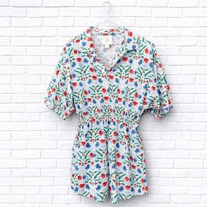 Emily McCarthy Shirt Dress Large Floral Feminine Romantic